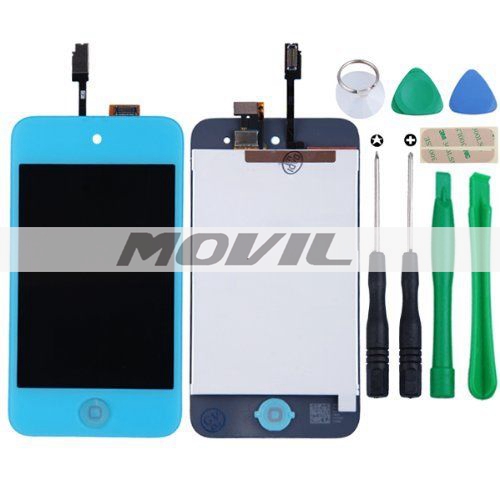 light blue iPod Touch4 4th Gen LCD Screen Replace Digitizer Glass Assembly+TOOLS